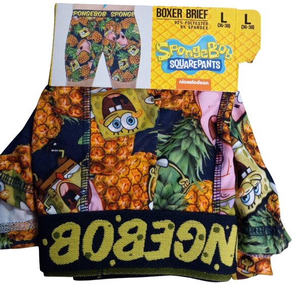 Bioworld Size L 36-38 Boxer Briefs SpongeBob SquarePants Patrick Pineapple NEW - Picture 2 of 7